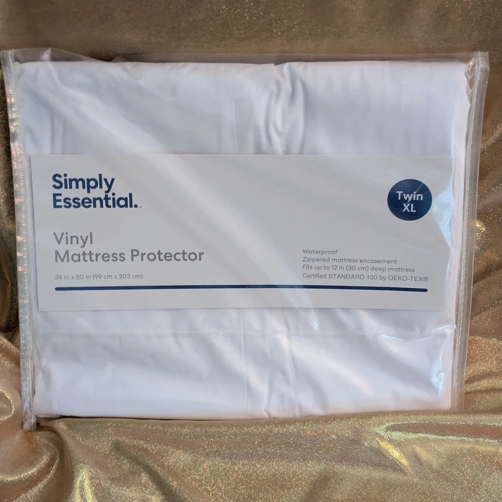 White Vinyl Mattress Protector - Twin XL, By Simply Essential